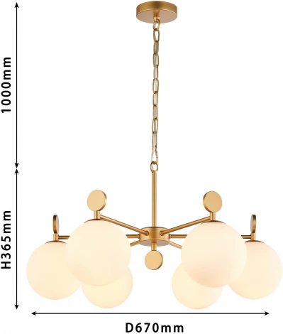 Подвесная люстра Favourite Absolute 2928-6P (220V, на цепи, шарики)