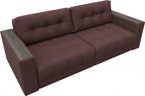 Диван прямой с декором Лига-049 НПБ Лига Диванов (Замша) арт.128409