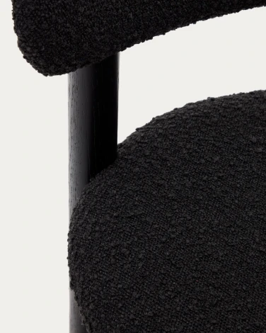 Nebai Стул из черной ткани букле и массива дуба с черной отделкой La Forma (ex Julia Grup) арт.178332