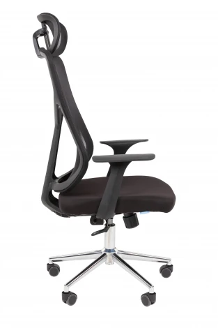 Офисное кресло Chairman CH588 с подголовником черный пластик, черный