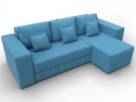 Диван угловой Лига-076 угол универсальный (ДСП/Пластик/Рогожка/Голубой) Лига Диванов 129838