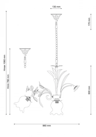 Подвесная люстра Fiori di rose 184.8.1 (220V, на цепи, цветы, розы)