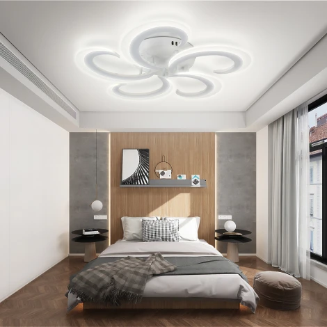 Потолочная люстра Natali Kovaltseva Simply LED LAMPS 81409 с пультом ДУ 80W, белый, LED