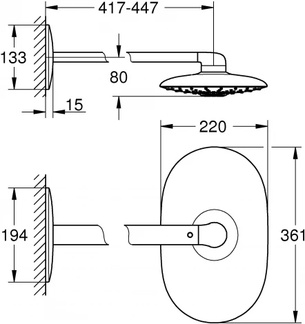 Верхний душ Grohe Rainshower SmartControl Duo 26254000