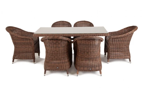 Обеденная группа плетеная, цвет коричневый 4SIS Эспрессо EC6T-7-SET brown