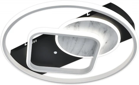 Потолочная люстра светодиодная Escada Nebula 10292/3LED 82Вт, металл/силикон, черный/белый мрамор (регулировка яркости, 220V, пульт управления)