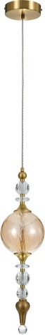 Подвесной светильник (11056/1P Amber) Indigo Sorpresa V000190L (LED, 220V, на проводе, шар, бусы)