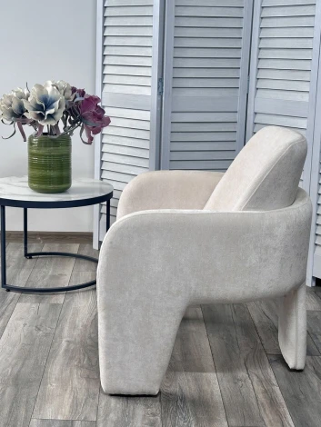 Кресло КУБ (CUBE) цвет AT5139-09 Бежевый, ткань/каркас металл в тканевой обивке AT5139-09 ®DISAUR M-City 64574