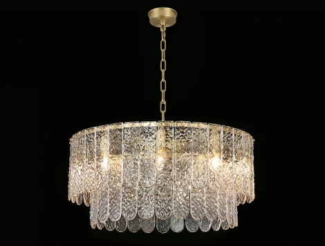 Подвесная люстра Newport 8370 8370/60 C brass (220V, на цепи, круглые)