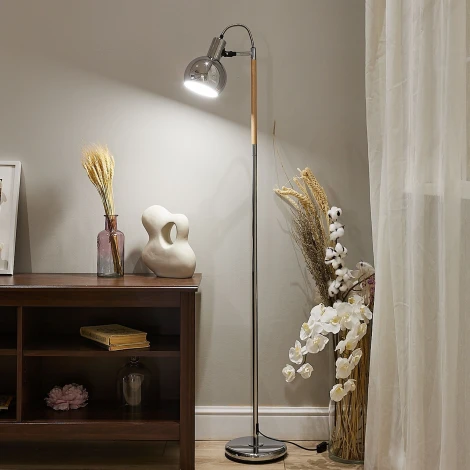 Торшер с регулировкой наклона, серебристый Uniel UML-T702 E14 SILVER+