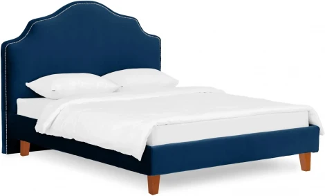 Кровать Queen II Victoria L 1600 ОГОГО (арт.663247), (Ткань/Синий)