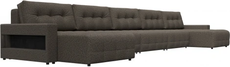 Диван п-образный с полками Лига-053 НПБ МегаЛонг Лига Диванов (Велюр) арт.129020