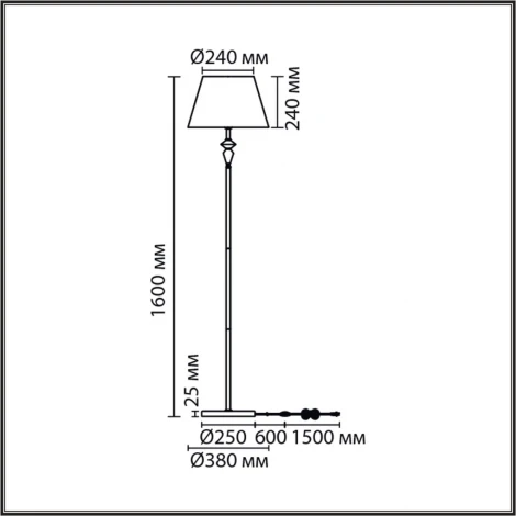 Торшер с выключателем Lumion Vermont 8274/1F никель/белый/серый, металл/керамика/ткань Е27 1*60W 220V
