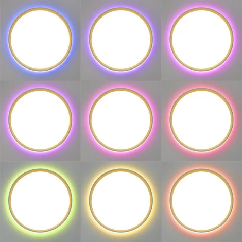 Настенно-потолочный светодиодный светильник IP40 Citilux Etalon CL750320R Белый+Бук с пультом и RGB подсветкой