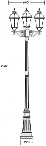 Наземный фонарь Oasis Light ROMA L 95209LB Gw (220V, IP44)