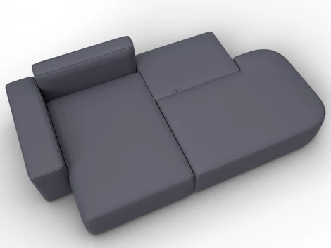 Диван угловой Лига-065 угол левый (ДСП/Пластик/Экокожа/Серый) Лига Диванов 129805L