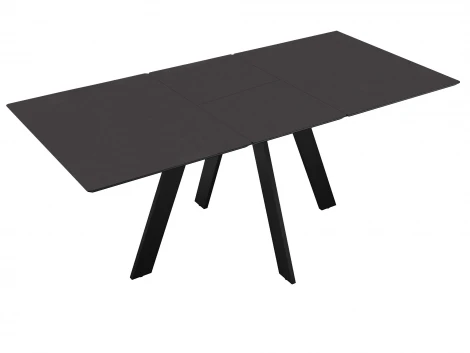 Стол DikLine DKD140, керамика 140(180)х80, мрамор бронза матовый, опоры черные (2 уп.) арт.00-00076079