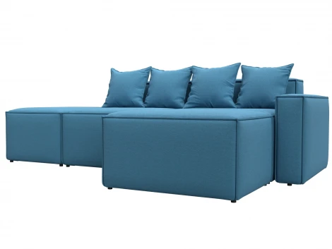 Диван угловой модульный Лига-063 угол правый (ДСП/Пластик/Рогожка/Голубой) Лига Диванов 129786