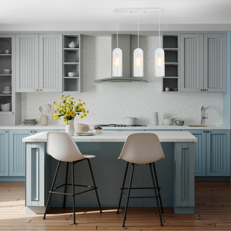 Подвесной светильник Escada Damask 10195/3S White 3x40Вт E27, металл/стекло, белый (220V, на проводе)