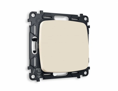 Комплект механизма Ambrella Volt 1-клавишного проходного выключателя OMEGA MO321020 Бежевый матовый QUANT