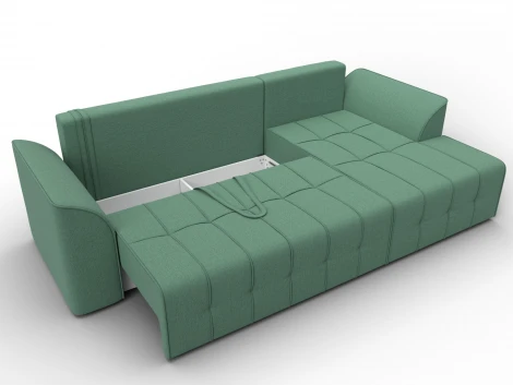 Диван угловой Лига-113 угол правый (ДСП,Рогожка/Зеленый) Лига Диванов 136706