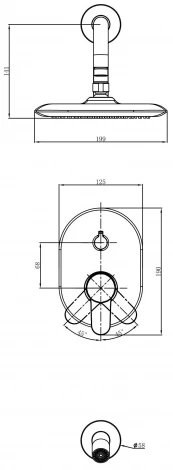 Душевой комплект D&K Rhein Marx DA1395801 С ВНУТРЕННЕЙ ЧАСТЬЮ