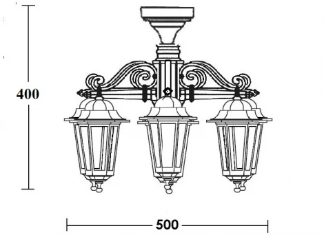 Потолочный светильник уличный Oasis Light PETERSBURG S 79870SA/6/02 Gb (220V, фонарь, IP44)