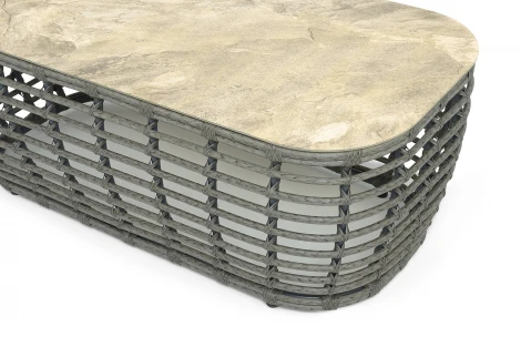 "Ницца" журнальный столик из искусственного ротанга, цвет серый 4SIS арт.УТ-00009384