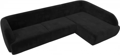 Диван угловой Лига-041 правый угол (Черный/Велюр) Лига Диванов арт.122191