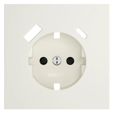 Накладка для розетки с заземлением и защитными шторками с USB A+C (хлопок) Voltum S70 VLS001013