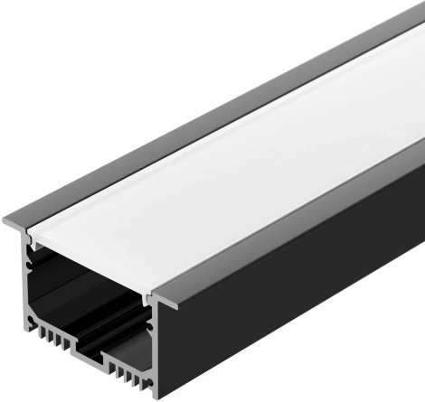Профиль с экраном SL-LINIA62-F-2500 BLACK+OPAL (Arlight, Алюминий) 036307