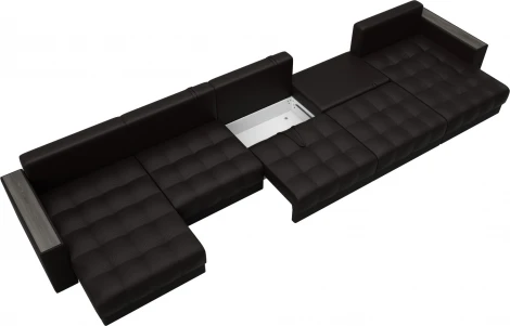 Диван П-образный с декором Лига-049 НПБ Мегалонг Лига Диванов (Экокожа) арт.128535