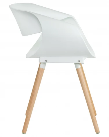 Набор 4 шт стул обеденный DOBRIN ALIEN (ножки светлый бук, цвет белый (W-02))