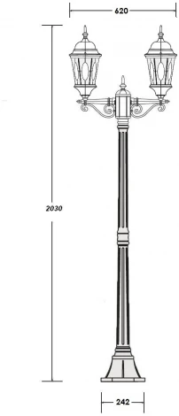 Наземный фонарь Oasis Light ASTORIA 2M 91408MA Bl овал (220V, фонарь, IP44)