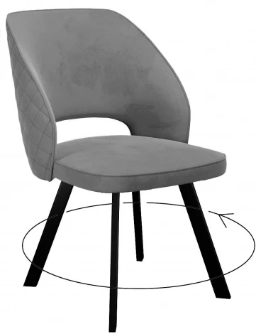 Стул DikLine 274 поворотный Z28 серый, ножки черные