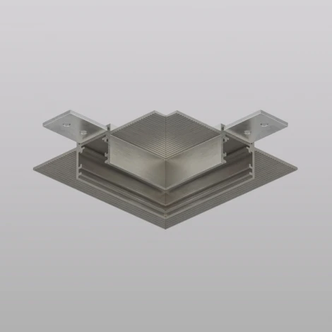 Угловой элемент трека для ГКЛ 12,5 мм, 90°, потолок–потолок, тёмный никель, алюминий Denkirs Shine Hide TR5705-DN