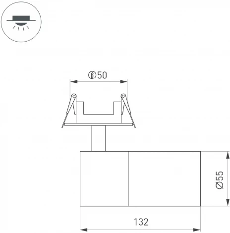 Встраиваемый спот LGD-ARTEMIS-BUILT-FLAP-R55-12W Warm3000 (WH, 8-80 deg, 230V) (Arlight, IP20 Металл) 051797 (LED)