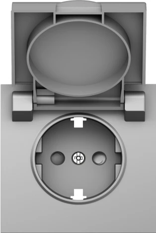 Накладка для розетки Schuko с заземлением, с крышкой, 16A 250 В~, сталь IP44 Donel S08 DS45437