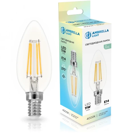 Лампа светодиодная Свеча C35 11W 4000K Ambrella Bulbing 351114