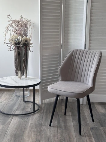 Стул РОССО 360 град. поворот. цвет B22 Серый, велюр / черный каркас M-City 64754