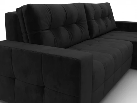 Диван угловой Лига-122 угол универсальный (ДСП,Брус,Велюр/Черный) Лига Диванов 137607