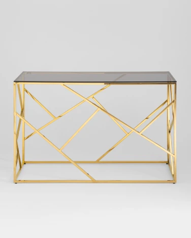 Консоль Stool Group АРТ ДЕКО 120х40 золото стекло smoke УТ000001964