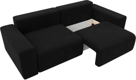 Диван прямой Лига-036 НПБ Классик (Черный/Микровельвет) Лига Диванов арт.121297