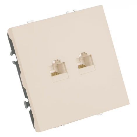 Розетка Ethernet RJ-45 двойная (кашемир, soft touch) Stekker Эмили 49900