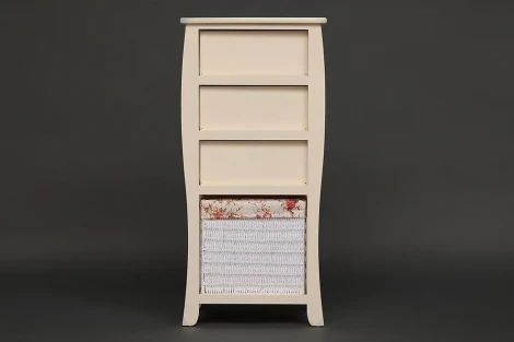 Тумба с корзиной и 3 ящиками Secret De Maison ARC 3 (mod. HX16-828 S ) butter white (слоновая кость) (дерево павловния, мдф)