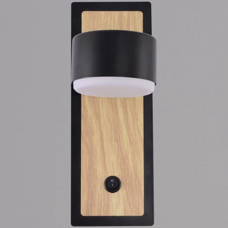 Бра с выключателем Reluce 12540-0.2-01 BK+WOOD