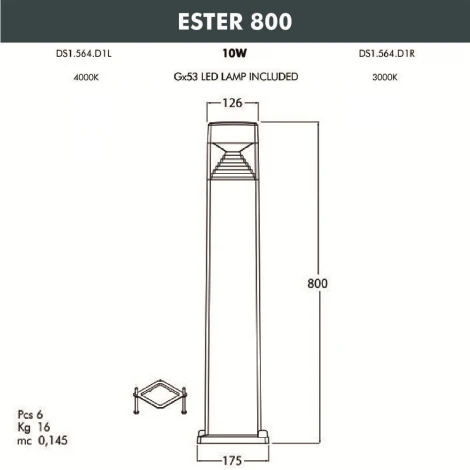 Наземный фонарь Fumagalli Ester DS1.564.000.WXD1L (220V, IP55)