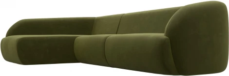 Диван угловой Лига-041 левый угол (Зеленый/Микровельвет) Лига Диванов арт.122182L