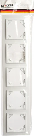 Рамка на 5 постов (белый) Stekker Эрна 39620