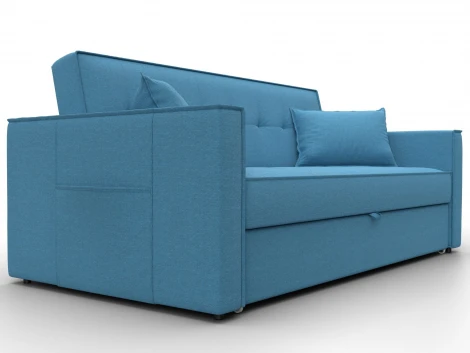 Диван прямой Лига-104 (160) (ЛДСП,Брус,Фанера,Рогожка/Голубой) Лига Диванов 134877